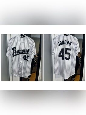 Michael Jordan Birmingham Barons White Pinstripe Baseball Jersey #45 / White Sox